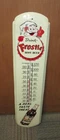 Vintage FROSTIE ROOT BEER Soda Thermometer Tin Sign ~ 40s Bottle Looks Nice WOW!