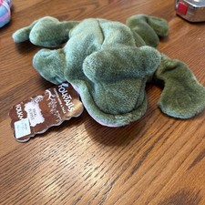Folkmanis Green Frog Hand Puppet Plush Full Body Toy Stuffed Animal 11.5" tags