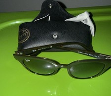 Ray-Ban RB4324 710/Q8 Women's Round Brown Plastic Full Rim Sunglasses Green Lens