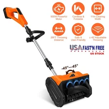 Electric Cordless Snow Shovel Foldable Snow Blower Thrower Rechargeable Battery