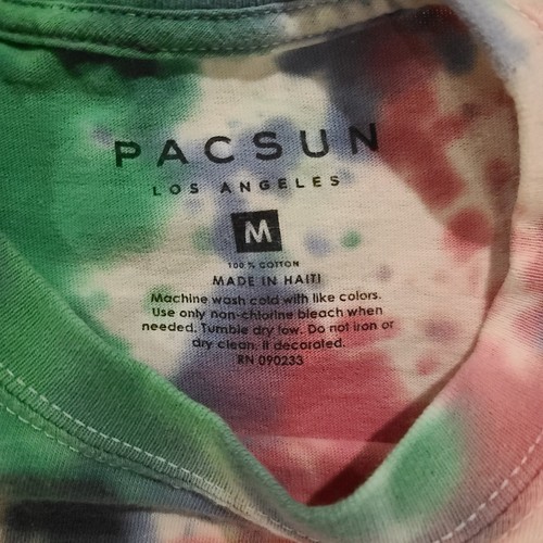 Pacsun T-Shirt Medium Pink Green Blue Tie Dye Short Sleeve Pacsun LOOK WITHIN - Picture 12 of 19