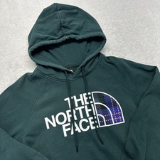 The North Face Hoody Sweatshirt Large Front Logo Woman M Green