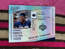 2018 PANINI PRESTIGE NFL PASSPORT RC #PP-SB SAQUON BARKLEY FOOTBALL NMMT ROOKIE