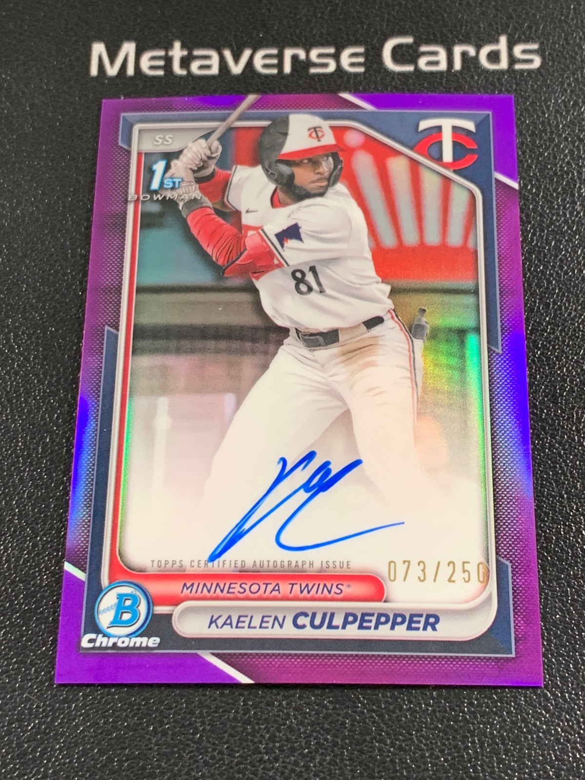 2024 Bowman Chrome Kaelen Culpepper 073/250 1st Auto Purple Refractor