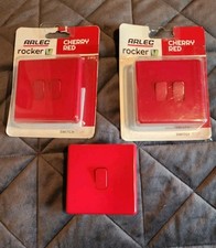 Arlec Cherry Red Switch Set Bundle X2 2 Gang & Single Switch