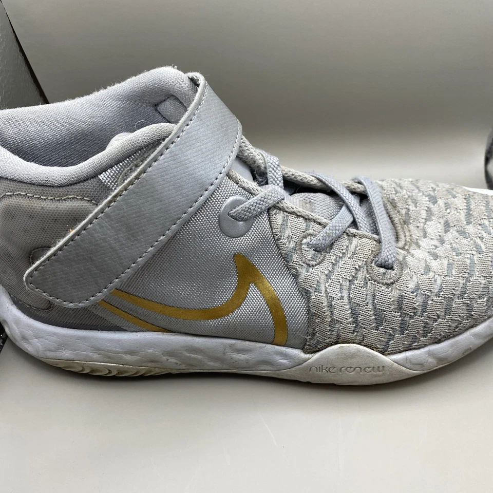 Nike Platinum KD Size 2.5 Youth Kids Silver Gold Sneakers - Image 2 of 4