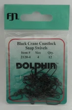 FJ Neil 2120-4 Dolphin Black Coastlock Snap Swivel 12ct Size 4