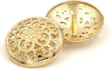 10PCS Clothes Button - Retro Hollow Sewing Button Shank round Shaped Metal Butto