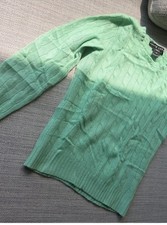 Ralph Lauren Green Cable-Knit Crewneck Pullover Sweater M