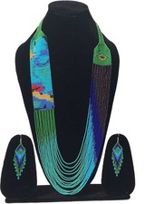 Handmade Necklace Seed Bead Boho American Style Nativ Beaded Multi Strand