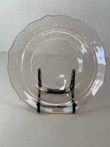 Federal Normandie Bouquet And Lattice Pink 7 3/4” Salad Plate Depression Glass