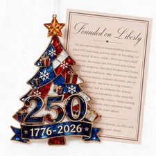 USA 250th Anniversary Ornament 2026 Red Patriotic Decoration