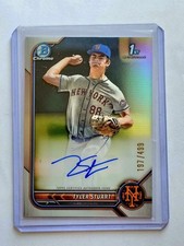 2022 Bowman Draft Chrome Refractor 1st /499 Auto Tyler Stuart Rookie #CDA-TST H