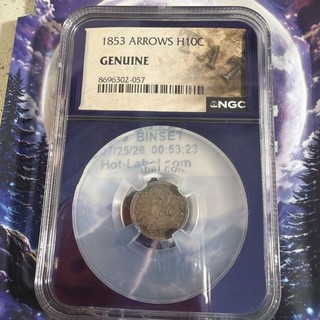 1853 And 1854 Half Dime NGC Genuine