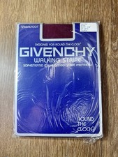 Vintage Givenchy Walking Stripe Pantyhose Fine Wine Red Burgundy Stately NIP
