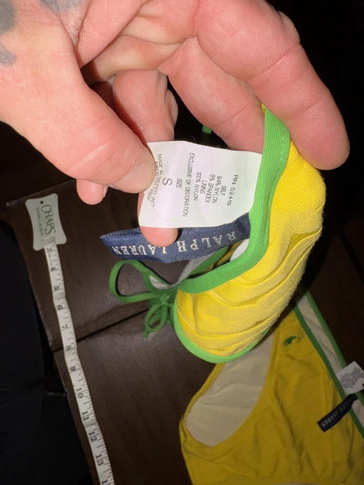 Bikini Ralph Lauren 2 piezas a rayas amarillas verdes Foto 3 de 4