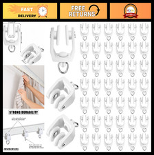 200 Pcs Curtain Track Rollers - Flexible, Bendable, White, Smooth Gliding Action