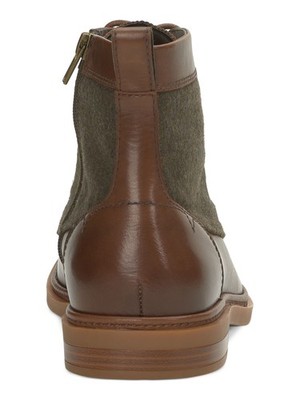NEW Vince Camuto Mens Bendmore Brown Leather Lace Up Boots 10.5 VINCE CAMUTO Mens Brown Mixed Media Lace-Up Heel Pull-Tab  main image 2