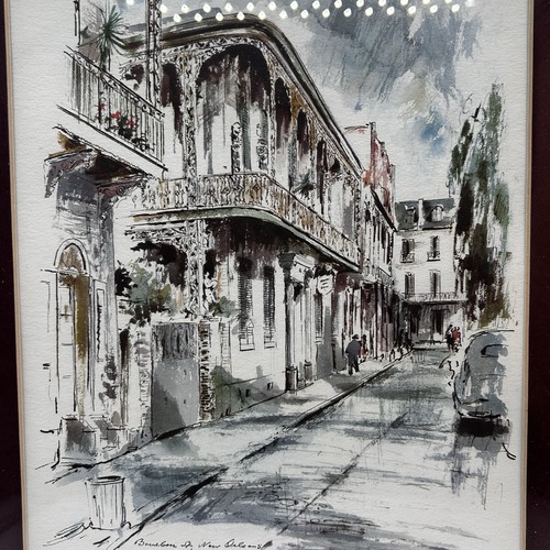 John Haymson Bourbon St. New Orleans 10" X 12" Print Matted & Framed - Picture 5 of 5