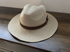 BROWN WESTERN WIDE BRIM FEDORA WOMENS COWGIRL HAT RODEO RANCH PINCH FRONT STYLE