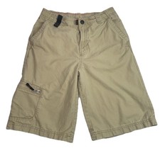 Gap Boy s Long Cargo Shorts Adjustable Waist Khaki Beige Size 12 Regular Pockets