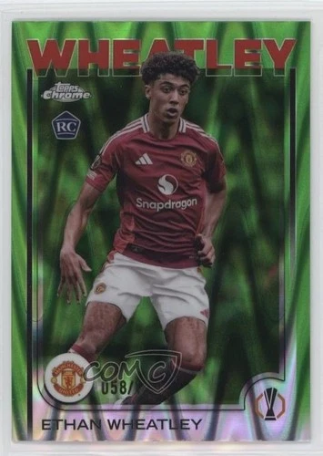 2024-25 Topps Chrome UCC Neon Green RayWave 58/125 Ethan Wheatley Rookie RC