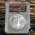 2019 $1 American Silver Eagle, First Strike PCGS MS70, Thomas Cleveland  Signed
