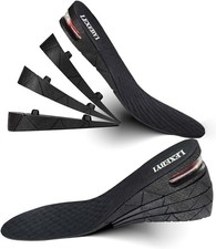 Height Increase Insole, 4-Layer Heel Shoe Lift with Air Cushion Black