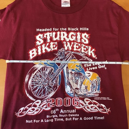 Sturgis Motorcycle Bike Week 2006 South Dakota Mens Shirt Burgundy Tee S - Picture 3 of 8