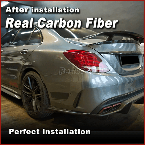 Für Mercedes Benz W205 C63 AMG Sport Carbon Hintere Stoßstange Splitter Canards - Bild 3 von 10