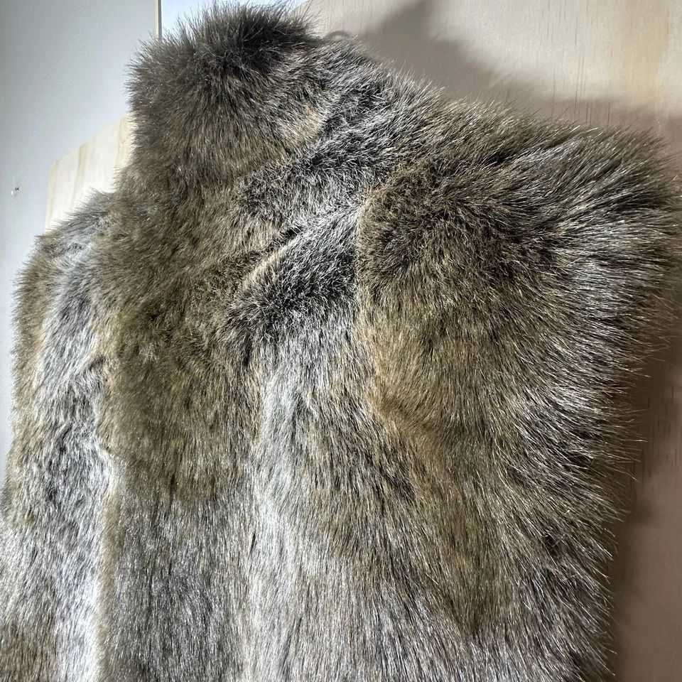 Blassport女式XL人造毛皮开衫背心双面西部Glam Rodeo摇滚 — 第 4/4 张图片