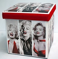 Marilyn Monroe 3 Picture Black / Red Ottoman Foot Stool/storage Cube … Marilyn Monroe 3 Picture Black / Red Ottoman Foot Stool/storage Cube …