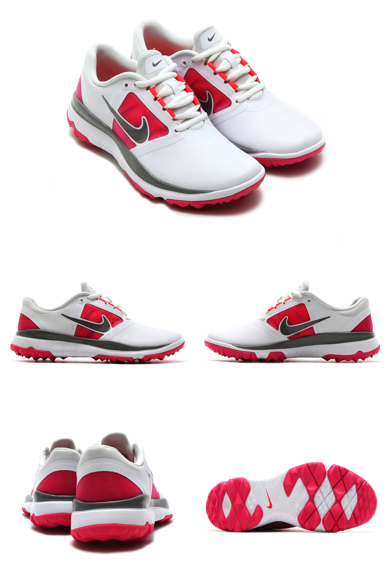 Nike FI Impact Golf Shoes, White / Grey / Vivid Pink, Women SIZE