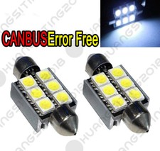 White Canbus 6 Smd 36mm Led Festoon Bulbs C5w 6418 License Plate Light No Error