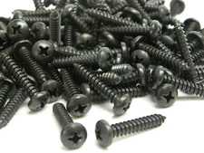 100 pcs - #10 X 1" Black Zinc Phillips Pan Head Wood Thread Sheet Metal Screw