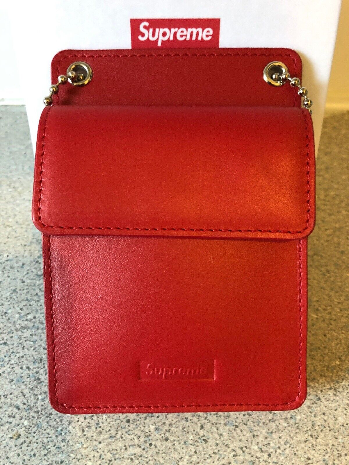 Wallet　ID　Supreme　Holder　Leather　Red-