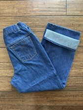 Vintage Women Sears Wide Leg High Rise Denim Jeans. Size 26 W x25.5 Inseam