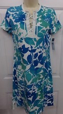 Womens Size Small Chaps Short Sleeve Cute Comfy Kick Around Dress NEW