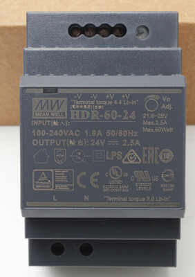 New MEAN WELL Switching Power Supply HDR-60-24 with 90 days warranty