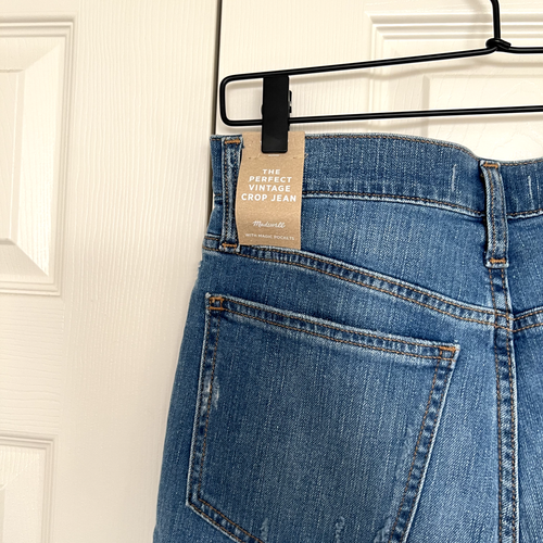 NEW Madewell Perfect Vintage Cropped Jeans in Cartigan Wash Size 28 with Tag - Picture 10 of 16