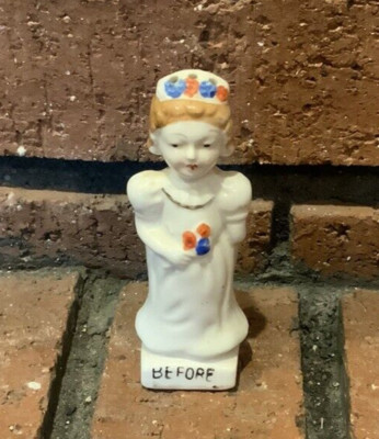 Bride Before & After Salt & Pepper Shaker Porcelain 3.5'' Tall
