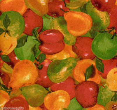 Bon Appetit Fall Fruits Apples Pears Quilt Fabric - Fat Quarter