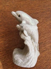 Jumping Dolphin Sand Sculpture Figurine 5" Tall Beach Decor Mr. Sandman a568