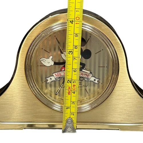 Seiko Disney Mickey Mouse Clock Mantel Desk Brass Case Quartz Movement Works - Picture 5 of 8
