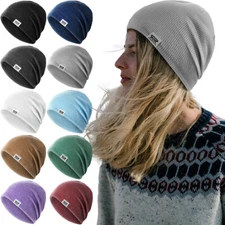 Winter Fashion Knit Beanies Unisex Cuffed Plain Skull Hat Thermal Fisherman Hats
