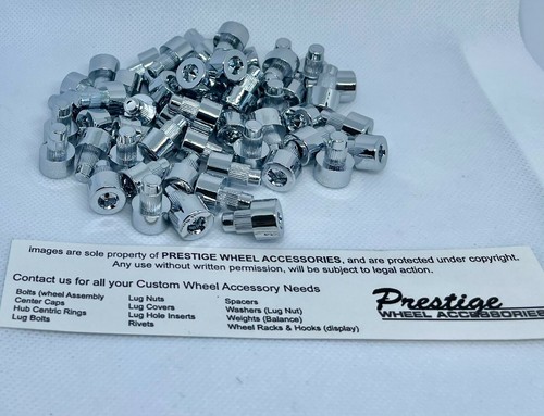 CHROME PLATED PLASTIC WHEEL RIVETS, PART# RC-0186-450 HEAD SIZE .450 ...