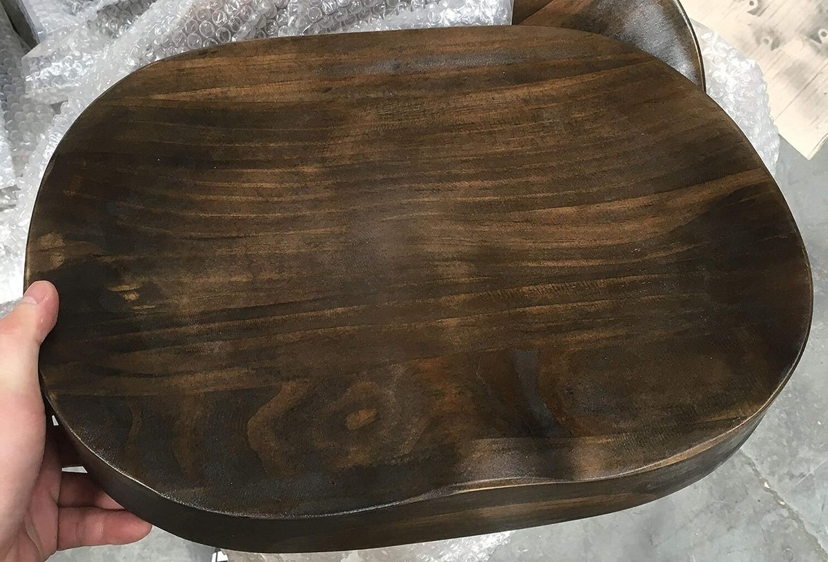 LOKKHAN Industrial Bar Stool Saddle inch Counter Height