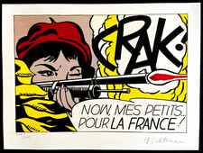 Roy Lichtenstein Lithographie COA Original Sign. Numeriert mit Bleistift Limited