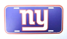 New York Giants NFL Football Team Plastic License Logo Plate Sign 6 X 12 Inch