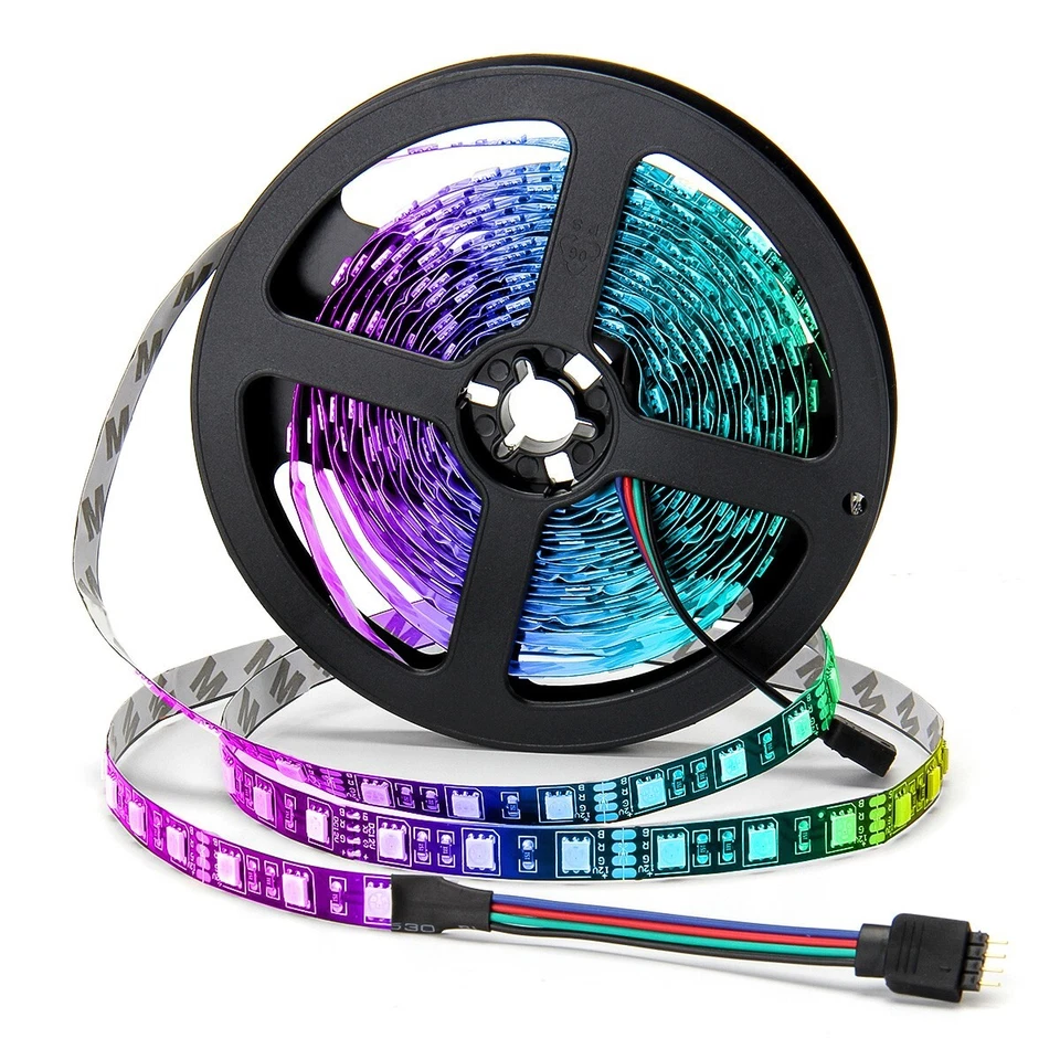 5M RGB LED Light Strip 5050 Black PCB Ribbon Light for Room 300 LEDs with Remote - Image 3 of 4